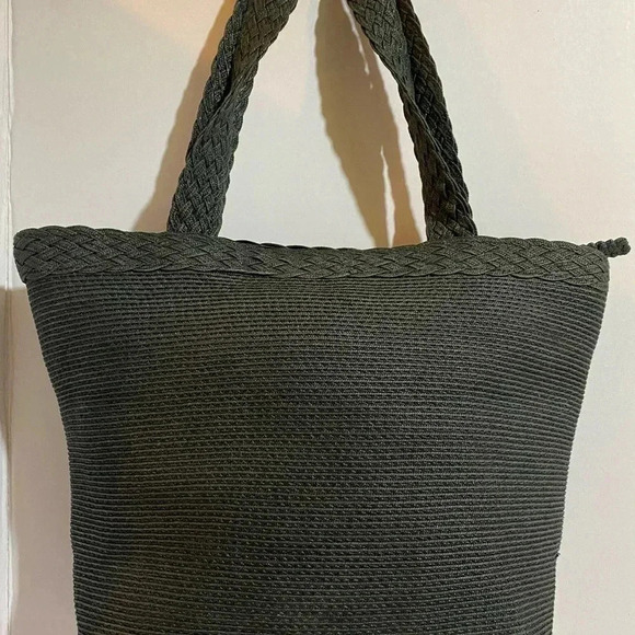 Eric javits black woven straw tote handbag - Picture 3 of 12